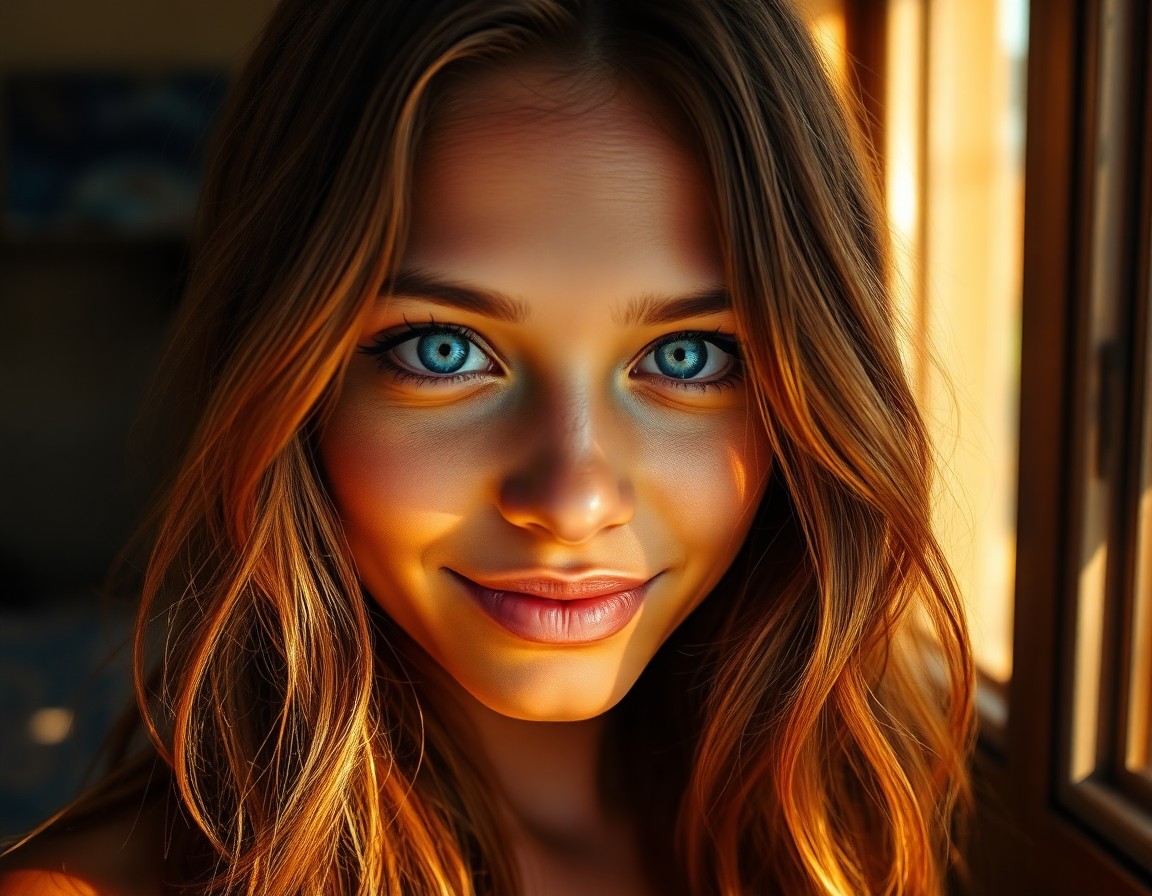 AI generated art for prompt: Create a super-realistic portrait of a young Aboriginal woman with an air of mystique. Her striking 