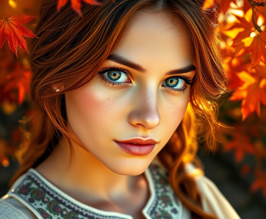 AI generated art for prompt: Craft a photorealistic portrait of a young Middle Eastern woman with enchanting misty green eyes and