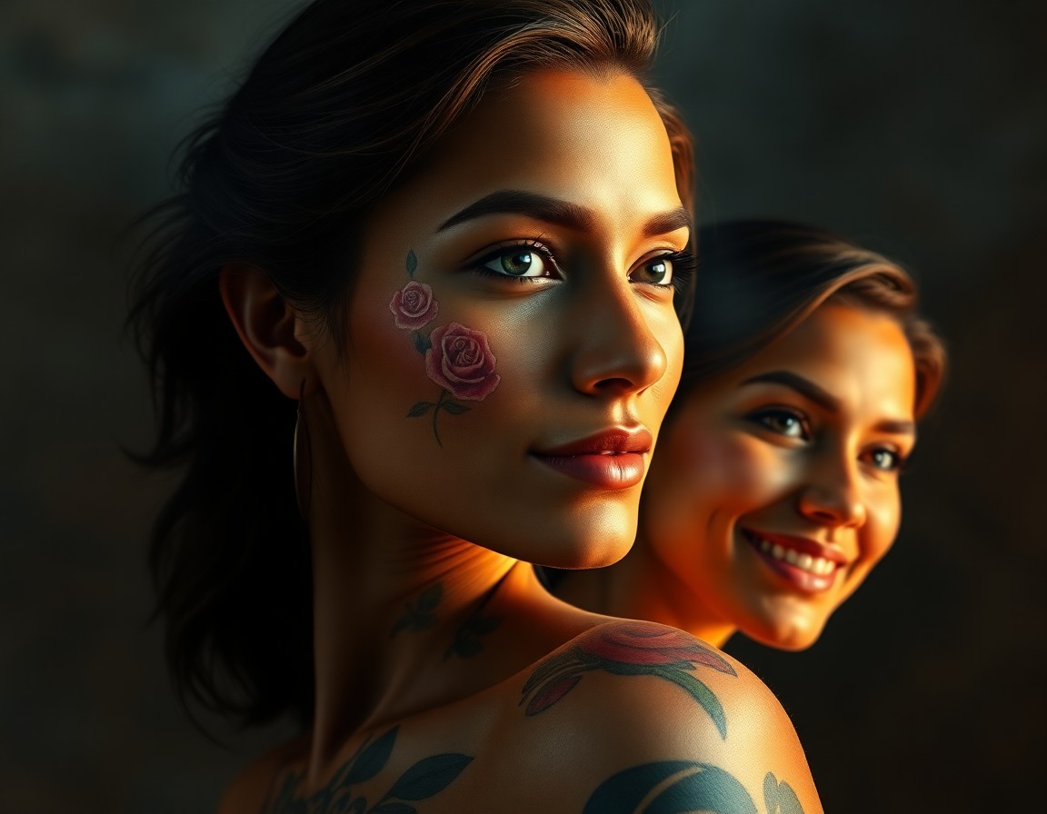 AI generated art for prompt: Craft a photorealistic digital portrait featuring a female subject with sun-kissed skin and vibrant 