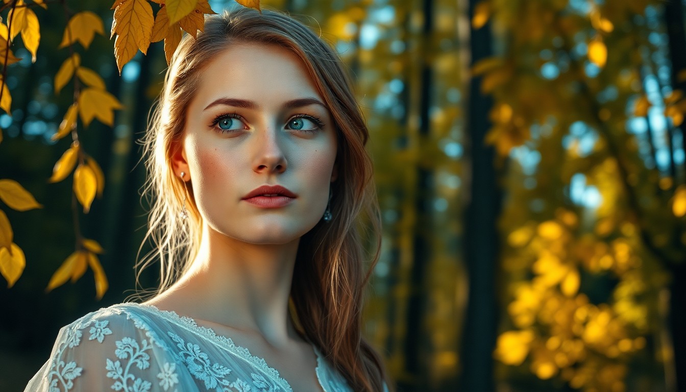 AI generated art for prompt: Create a photorealistic portrait with a smartphone camera, capturing a Nordic woman's essence in hyp