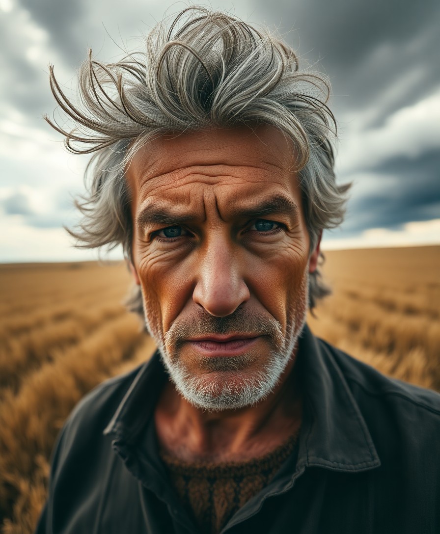 AI generated art for prompt: A portrait photograph showcases a rugged middle-aged Mediterranean man with sun-kissed skin and unfo