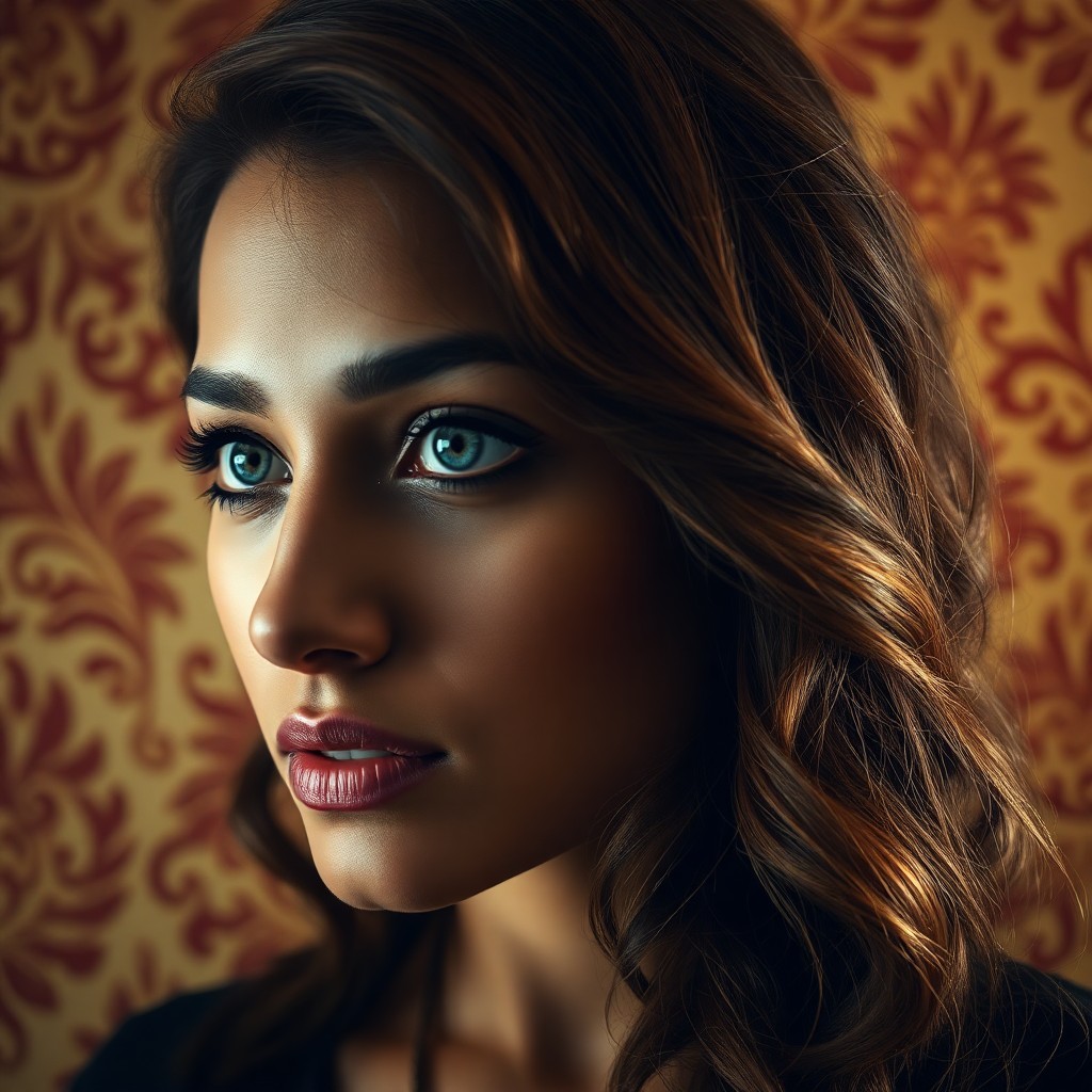 AI generated art for prompt: Craft a high-resolution digital portrait showcasing an intimate close-up of a South Asian woman with