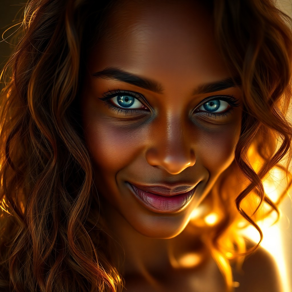 AI generated art for prompt: Imagine a super-realistic portrait of an enigmatic Caribbean woman in her late 30s, exuding allure a