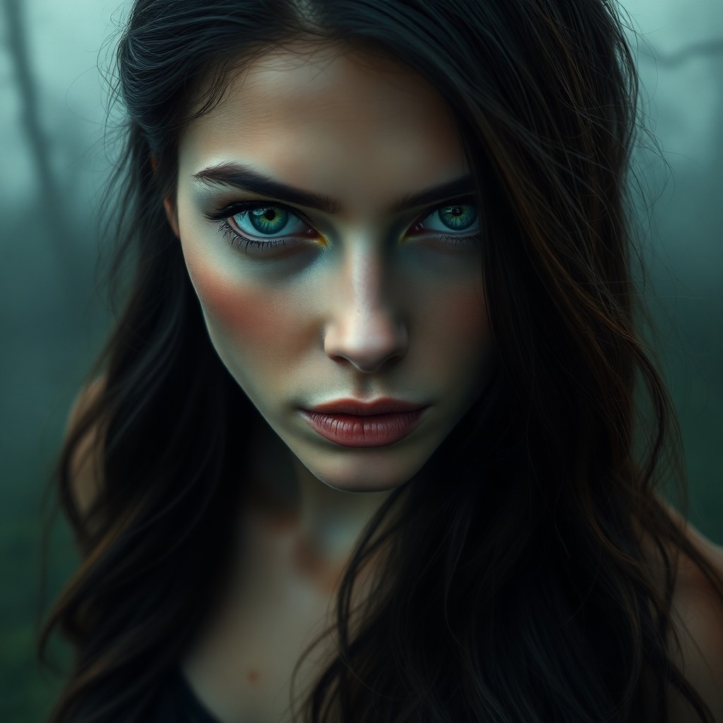 AI generated art for prompt: Envision a hyperrealistic portrait of exceptional detail, focusing on a Southern European woman with