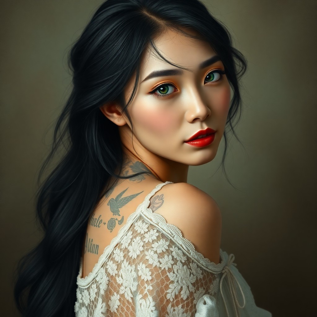 AI generated art for prompt: Craft an ultra-realistic portrait, reminiscent of classic oil painting techniques, showcasing an Eas