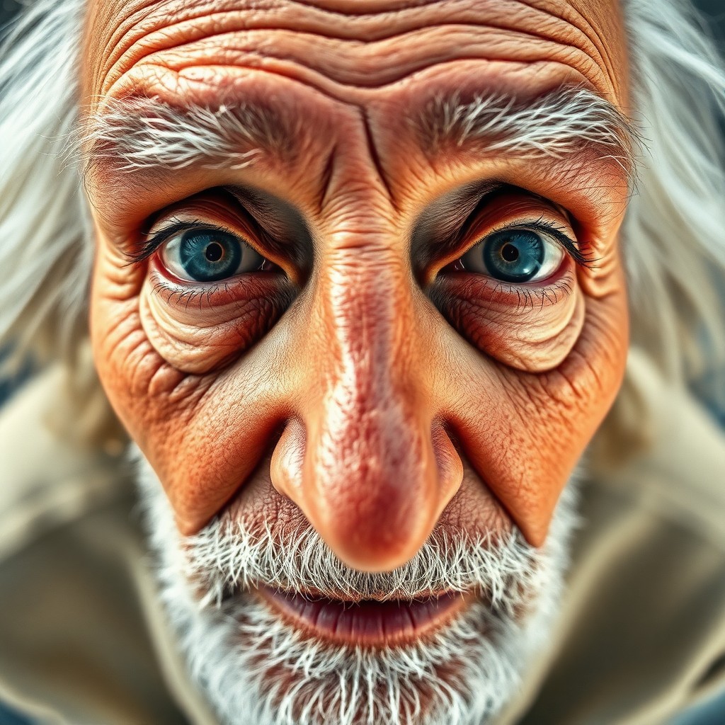 AI generated art for prompt: Envision a captivating portrait photo taken with an iPhone, showcasing an elderly figure exuding wis