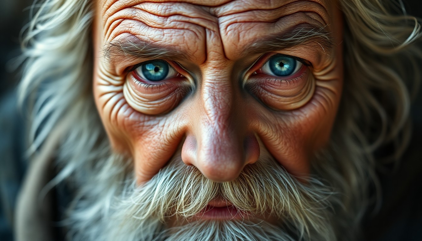 AI generated art for prompt: Imagine a high-definition close-up portrait of a middle-aged Celtic man with a rugged, well-traveled