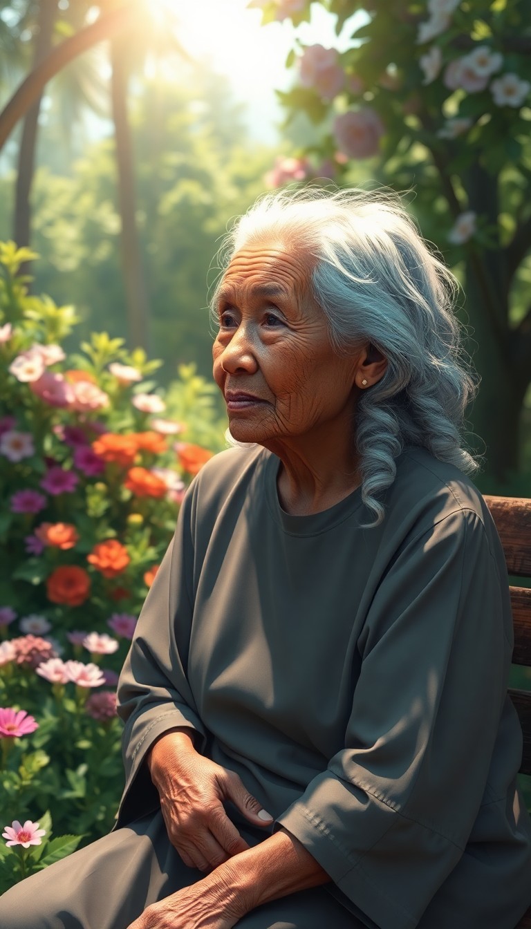 AI generated art for prompt: Illustrate an ultra-real realistic portrait of a elderly Micronesian woman with delicate wrinkles an