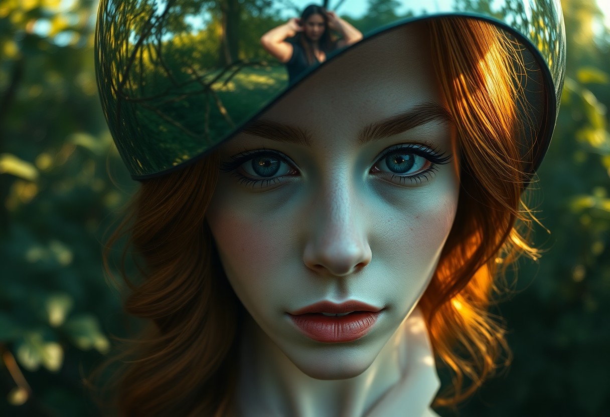 AI generated art for prompt: Craft an ultrarealistic portrait of an enigmatic woman, featuring striking attributes and captured f