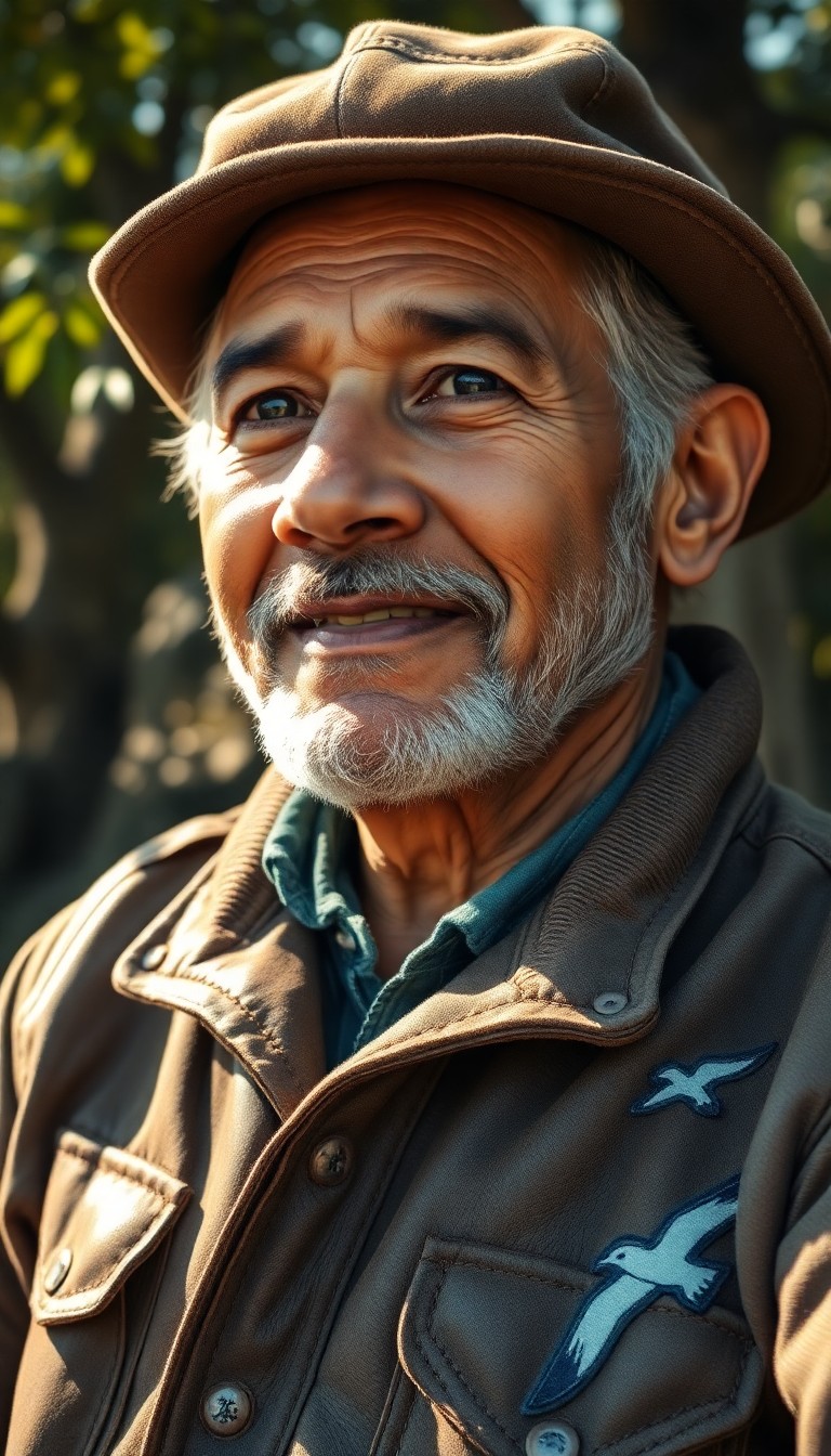 AI generated art for prompt: A photorealistic portrait showcases a middle-aged South Asian man with rugged features, donning a fi