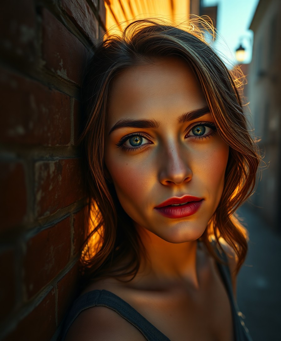 AI generated art for prompt: A photorealistic portrait captures a close-up of a Southern European woman with olive skin and melan