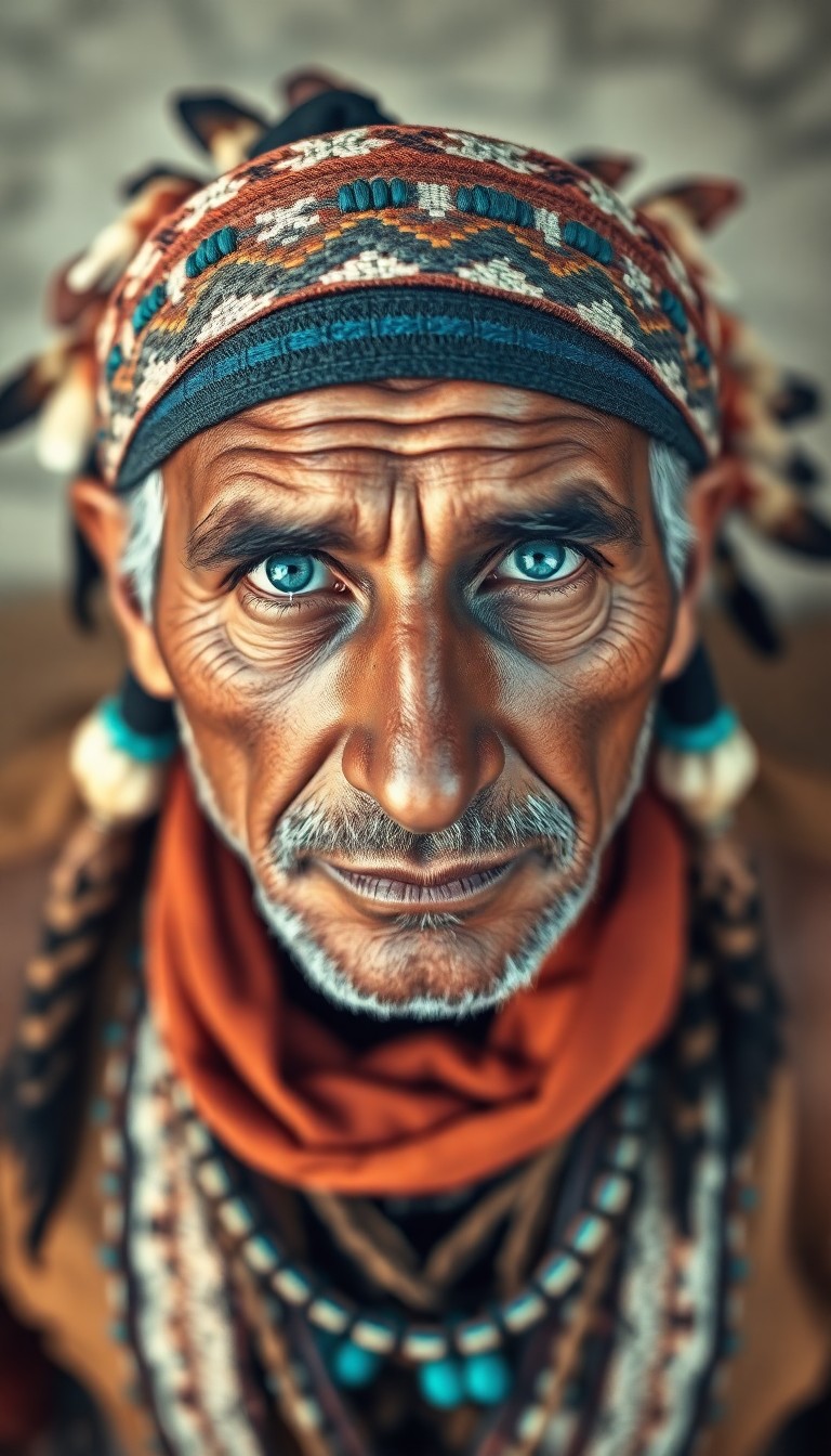 AI generated art for prompt: Envision a photorealistic portrait of a middle-aged North African man with distinctive features and 