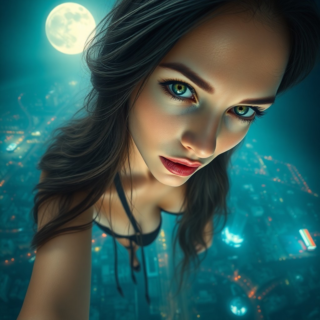 AI generated art for prompt: Craft an ultra-realistic portrait in a surreal dreamscape style featuring a Mediterranean woman with