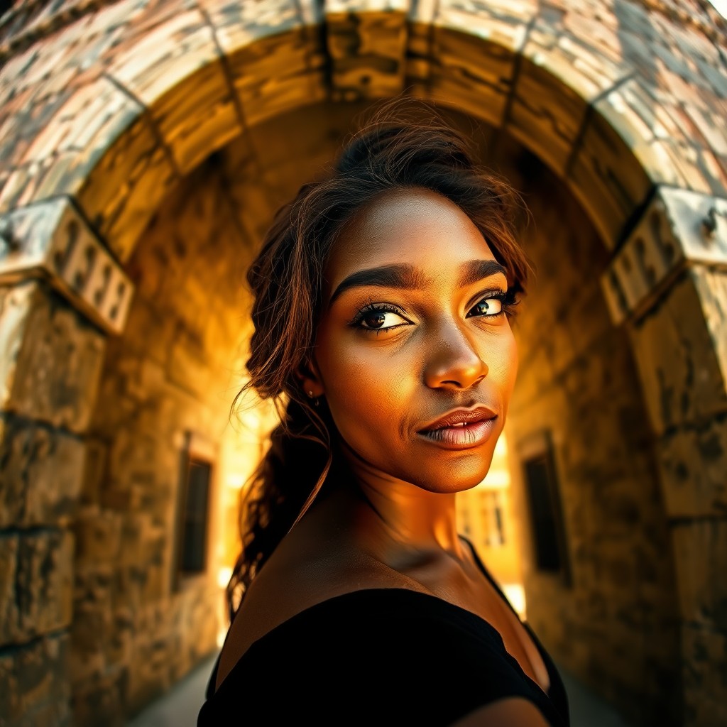 AI generated art for prompt: Envision a captivating high-definition digital portrait of a Caribbean woman with porcelain skin and