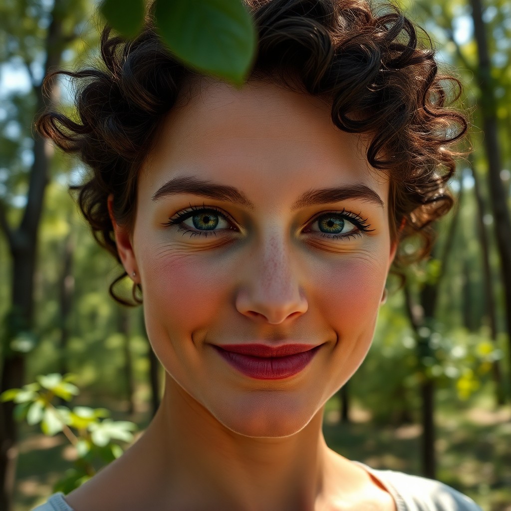 AI generated art for prompt: Craft a photorealistic portrait of an Eastern European woman, aged 35, with captivating green eyes a