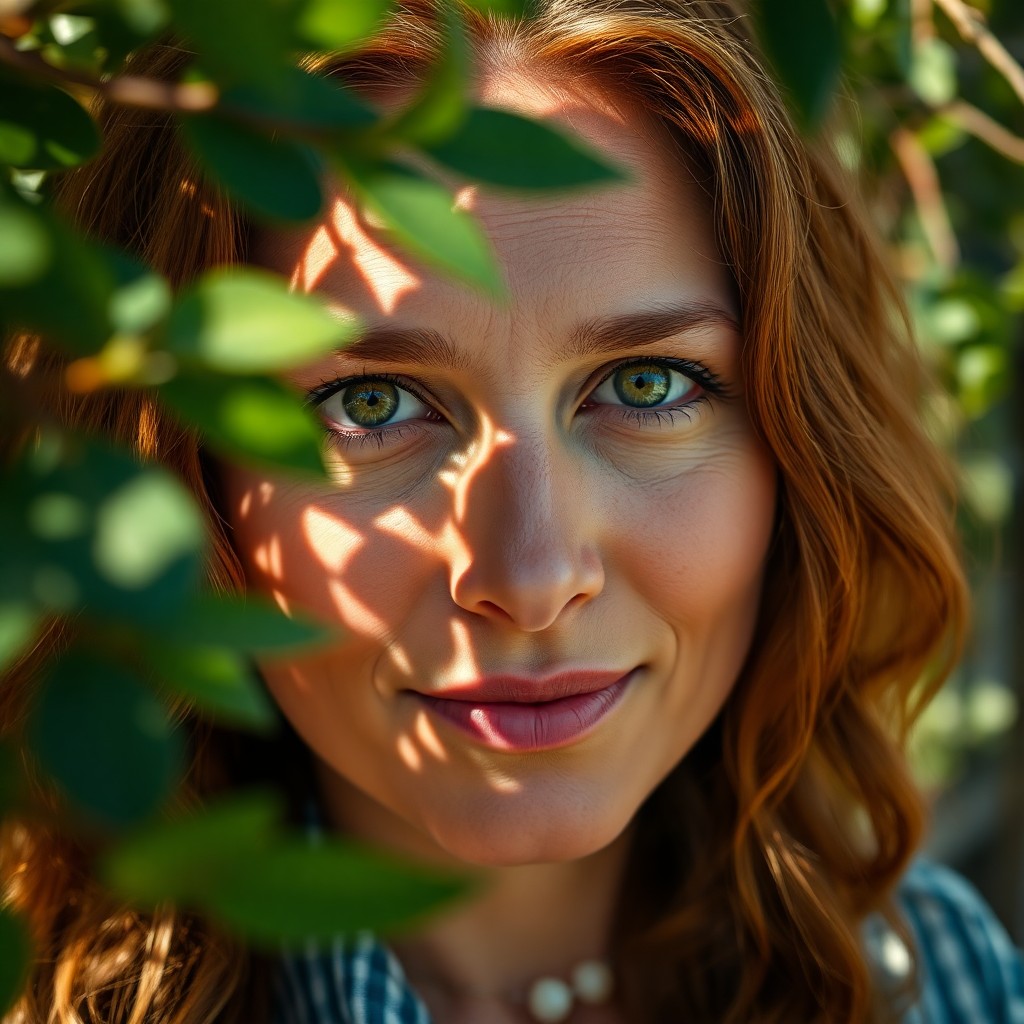 AI generated art for prompt: An extreme close-up portrait photograph captures an Andean woman in her mid-thirties with cascading 