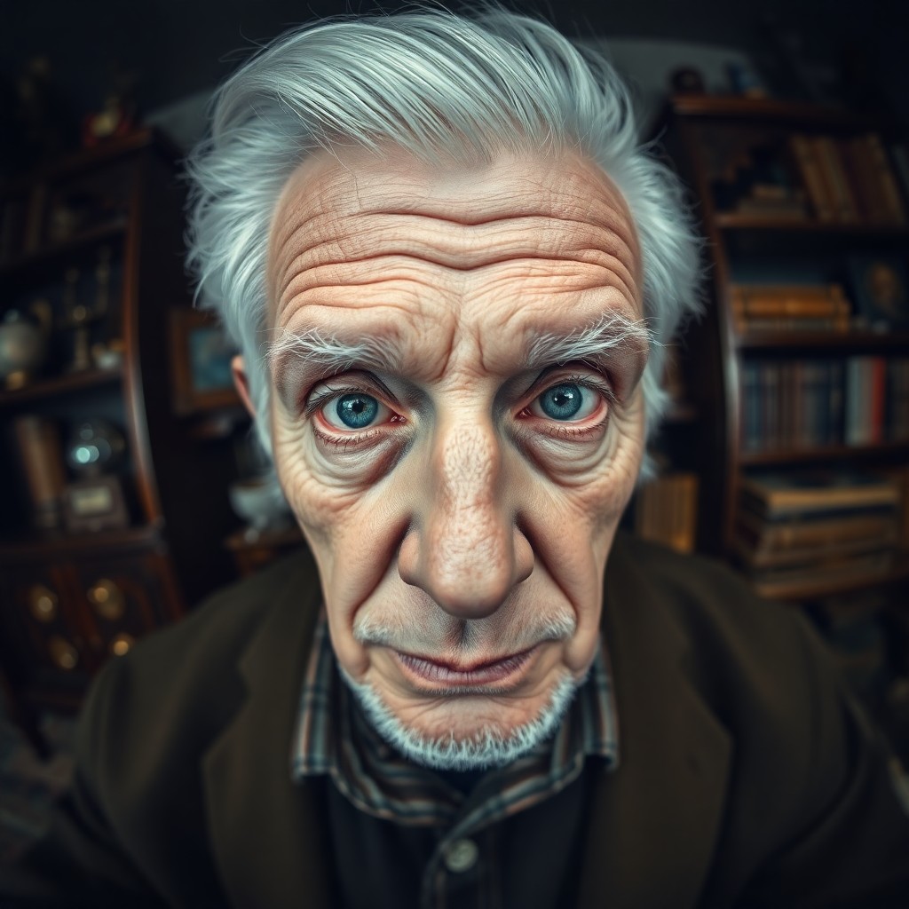 AI generated art for prompt: Imagine a captivating portrait of an esteemed elderly gentleman with deep creases adorning his carew