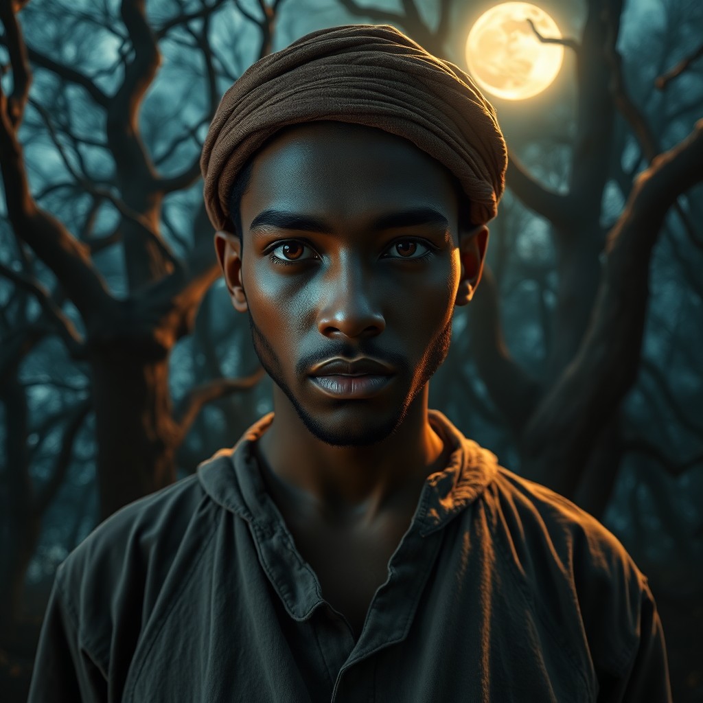 AI generated art for prompt: Craft a hyperrealistic digital portrait showcasing a young North African man's captivating eyes, ref