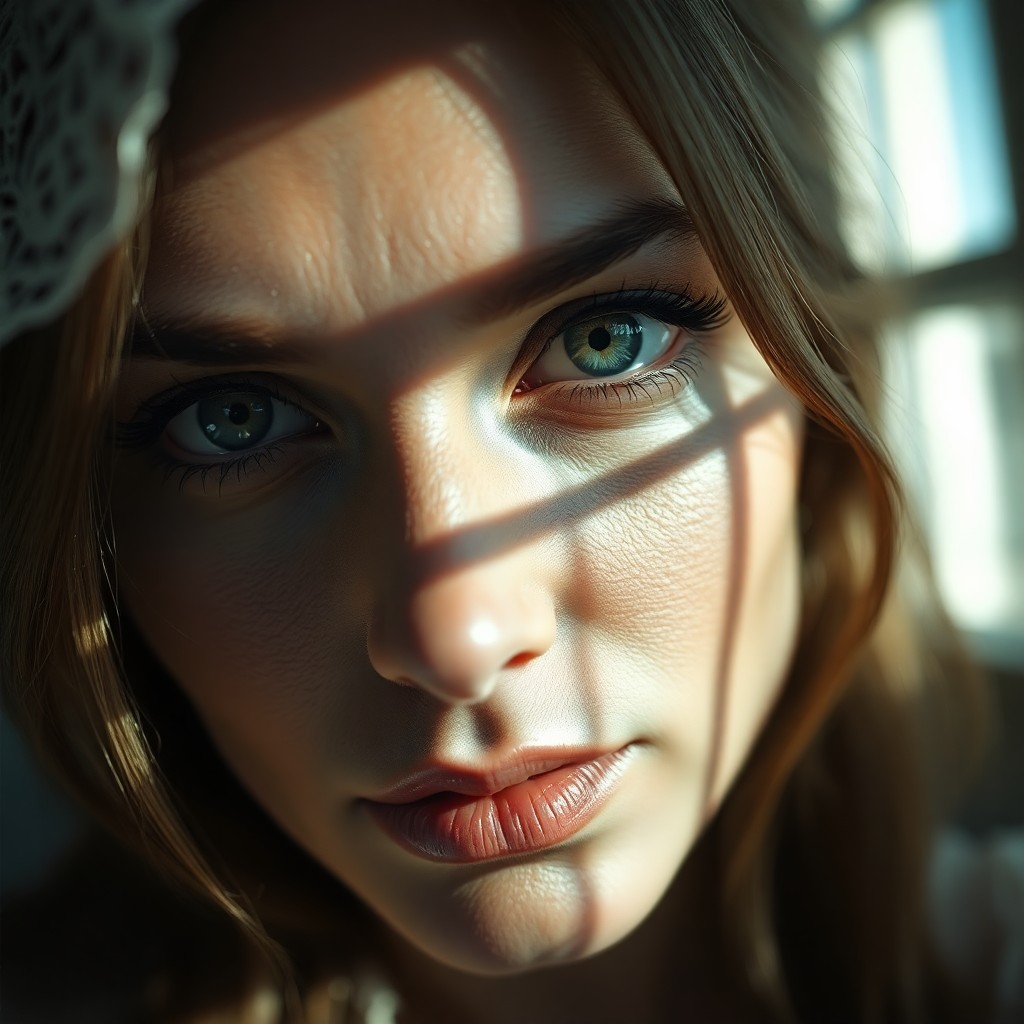 AI generated art for prompt: Craft a hyperrealistic close-up portrait of a captivating Mediterranean woman with an air of mystery