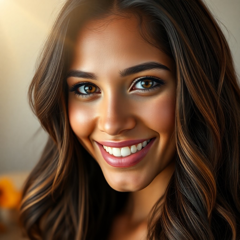 AI generated art for prompt: Imagine a super-realistic portrait of a young Micronesian woman with Latin and European heritage in 