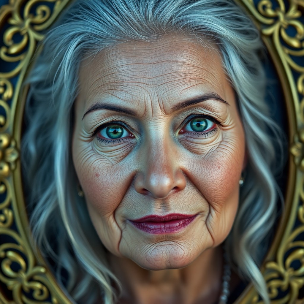 AI generated art for prompt: A highly detailed portrait photograph showcases a middle-aged Micronesian woman with porcelain skin 