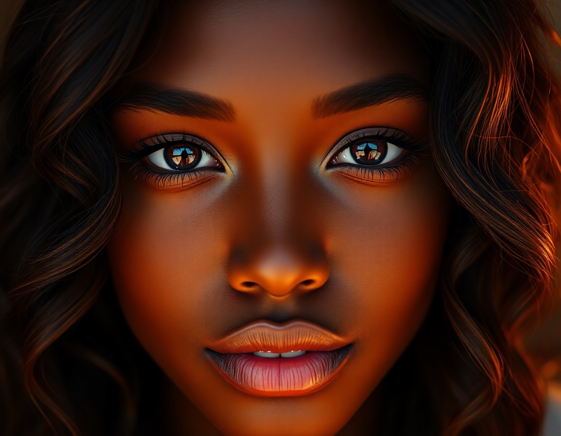 AI generated art for prompt: Visualize an enchanting portrait in a hyperrealistic digital art style, capturing the captivating ga