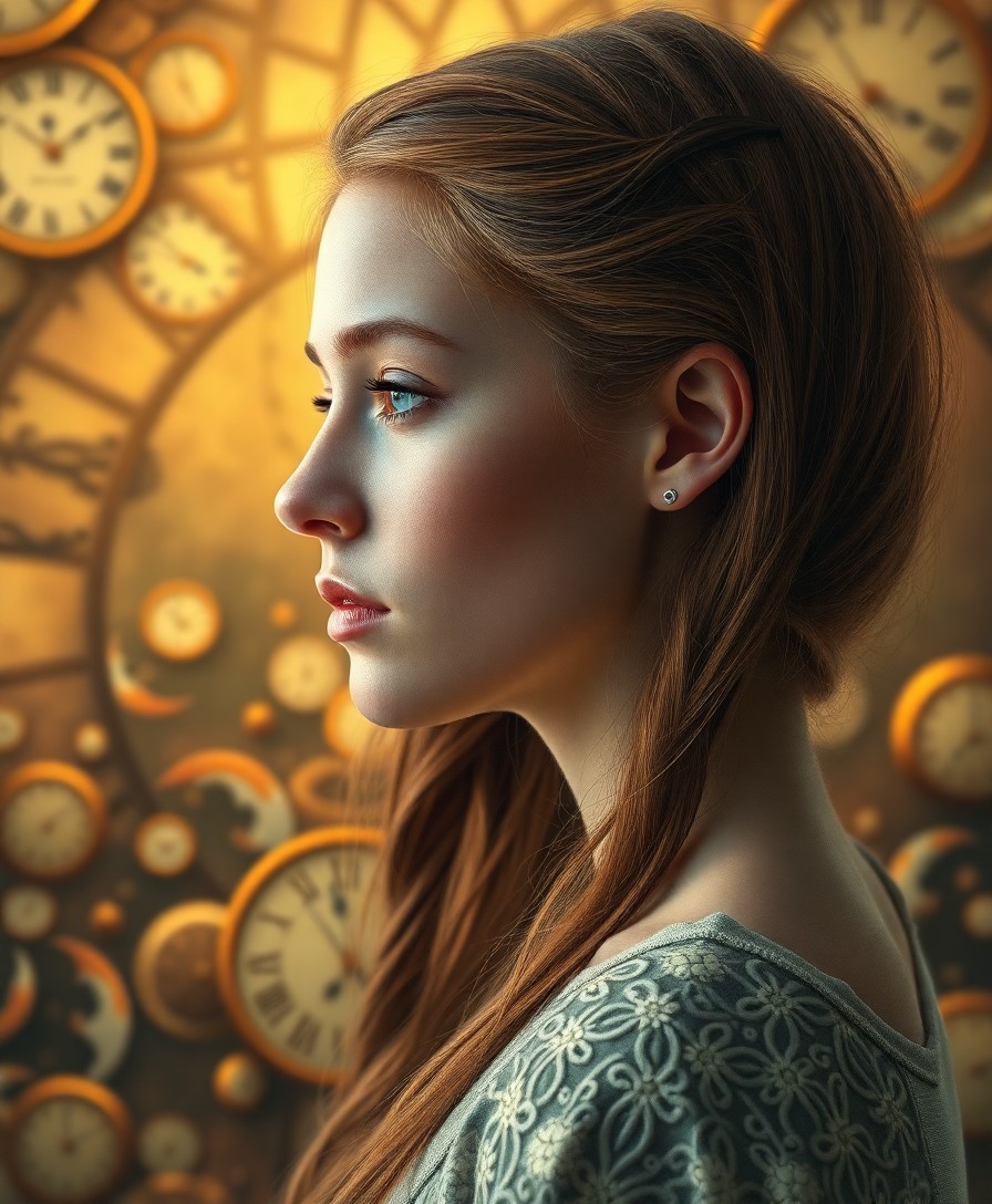 AI generated art for prompt: Create a hyperrealistic portrait of a young Celtic woman in a digital art style that blends hyper-re