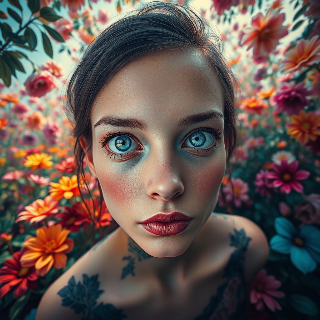 AI generated art for prompt: A portrait of enigmatic allure captures a subject with mesmerizing silver eyes and translucent skin,