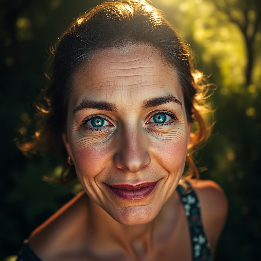 AI generated art for prompt: A mirrorless camera captures a photorealistic portrait of a Hispanic woman in her late 30s, showcasi