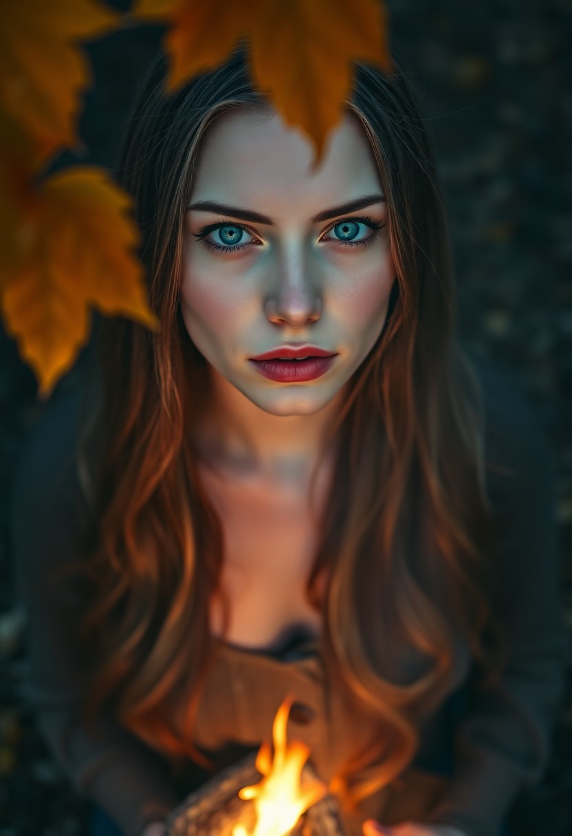 AI generated art for prompt: A captivating portrait photograph showcases a Slavic woman with piercing blue eyes and porcelain ski