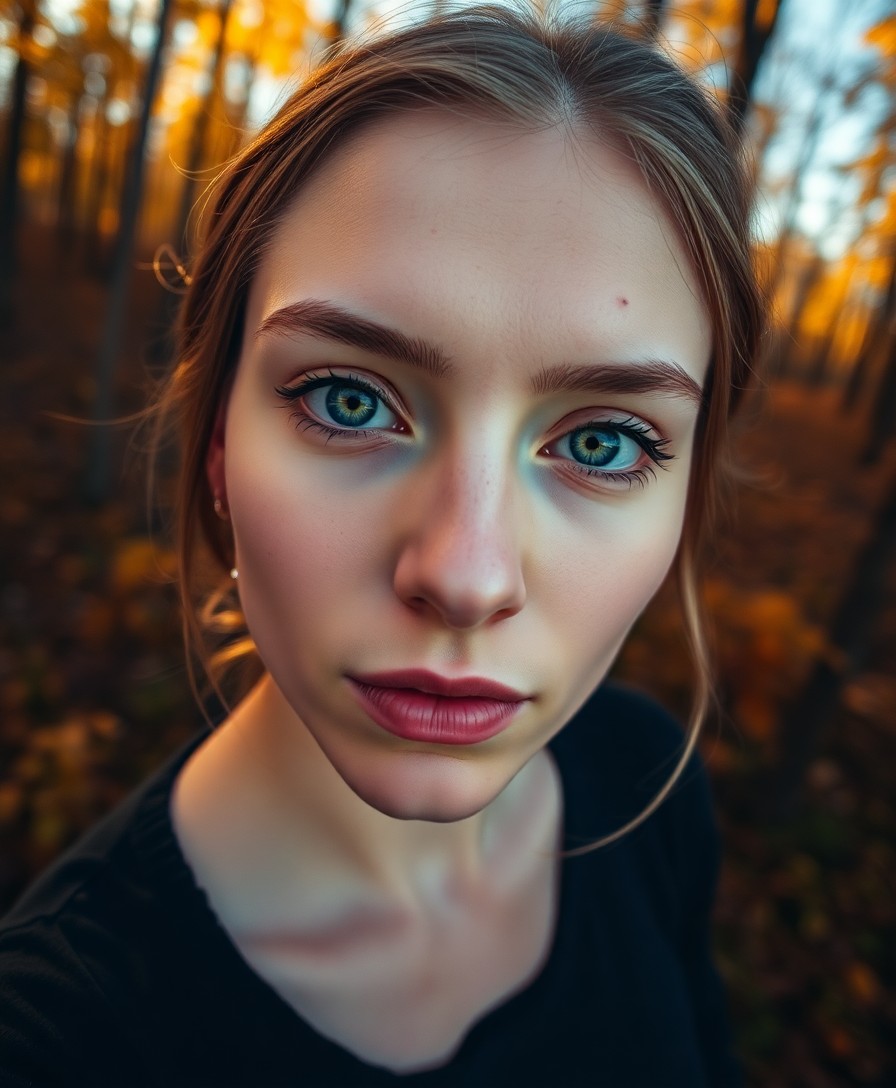 AI generated art for prompt: A DSLR portrait captures a Slavic woman's enigmatic gaze; her striking emerald eyes and porcelain sk