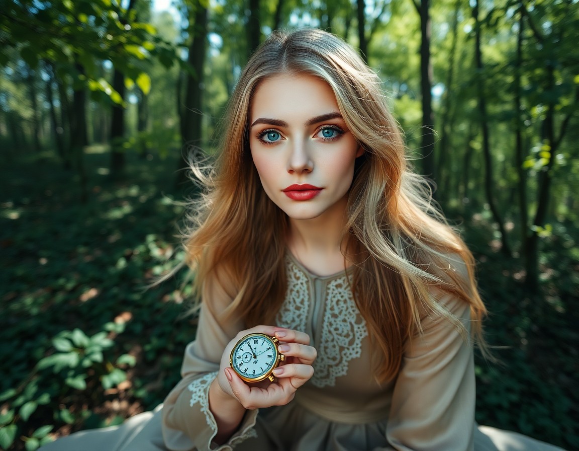 AI generated art for prompt: Craft a photorealistic portrait showcasing an introspective Slavic woman with striking blue eyes and