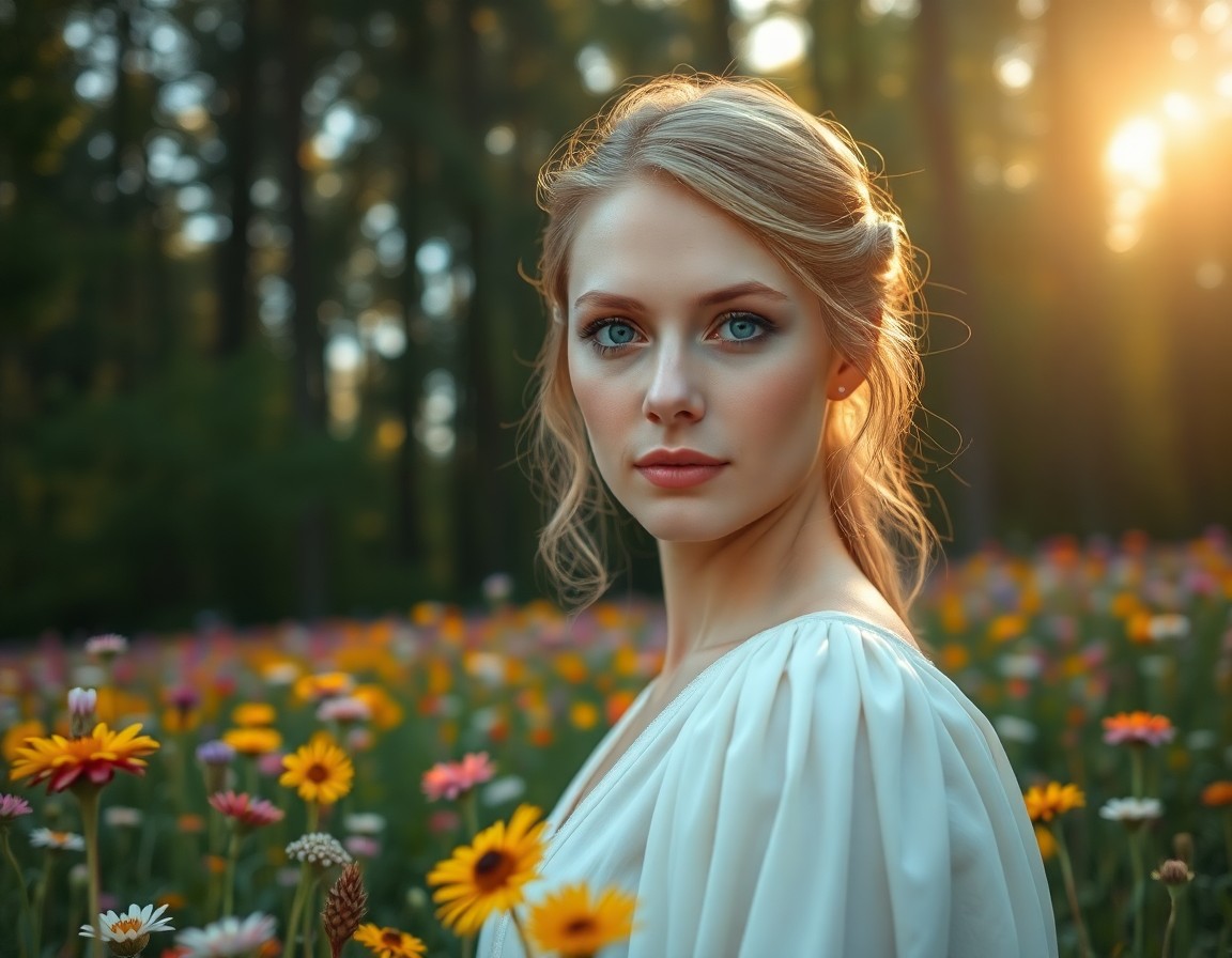 AI generated art for prompt: A photorealistic portrait photograph captures the enigmatic beauty of a Slavic woman with striking b