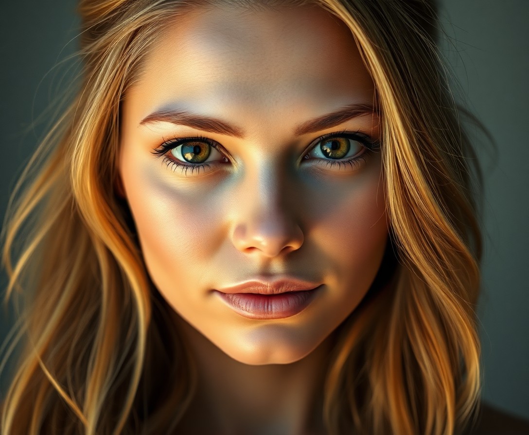 AI generated art for prompt: A photorealistic portrait photograph captures the enigmatic allure of a Native American woman with c