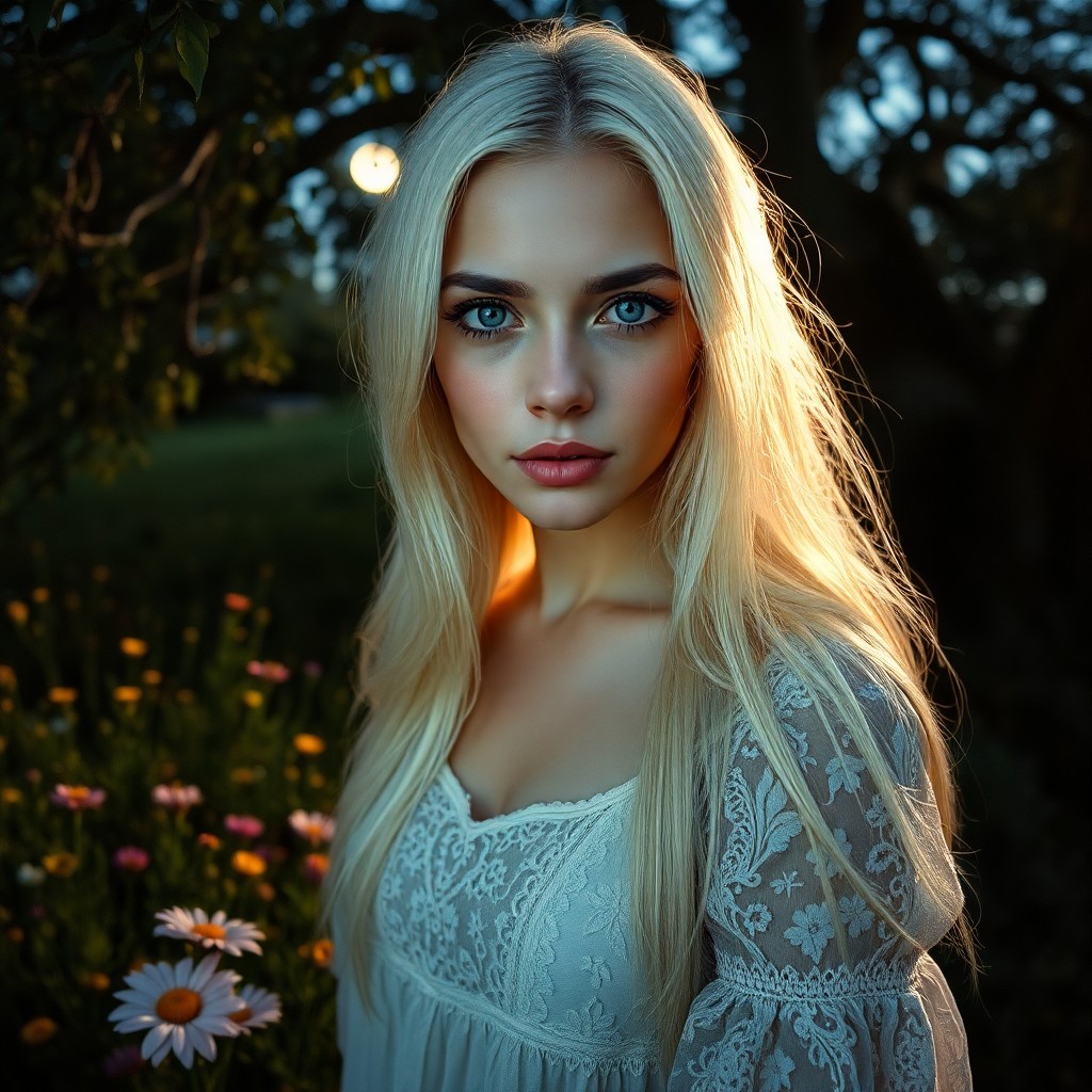 AI generated art for prompt: A portrait photograph showcases a Hispanic woman's enigmatic allure with piercing ice-blue eyes and 