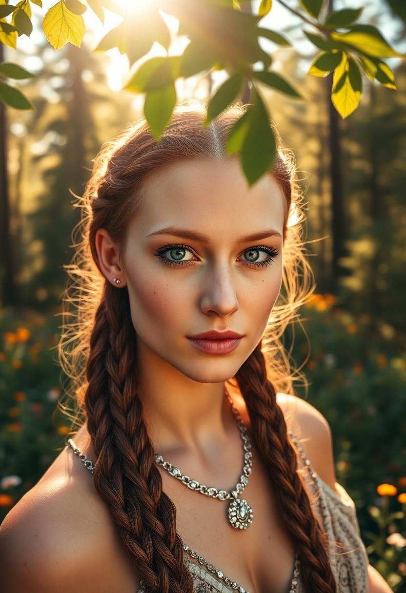 AI generated art for prompt: A photorealistic portrait photograph captures a Slavic woman with captivating violet eyes and delica