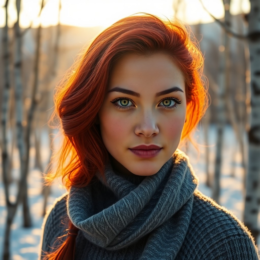 AI generated art for prompt: A portrait photograph of a 40-year-old Pacific Islander woman showcases her piercing green eyes and 