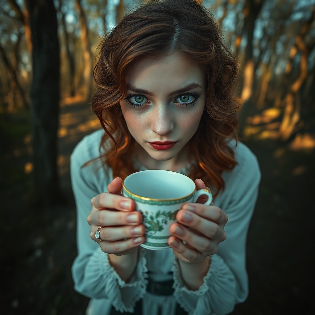 AI generated art for prompt: A photorealistic portrait photograph showcases an Eastern European woman's enigmatic presence amidst