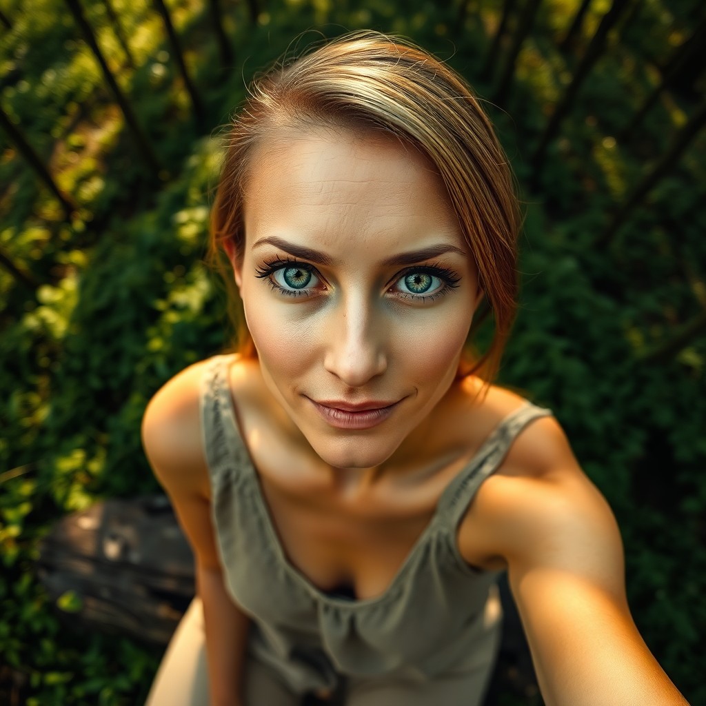 AI generated art for prompt: Imagine a photorealistic portrait of an early 40s European woman, her image captured by an iPhone. H