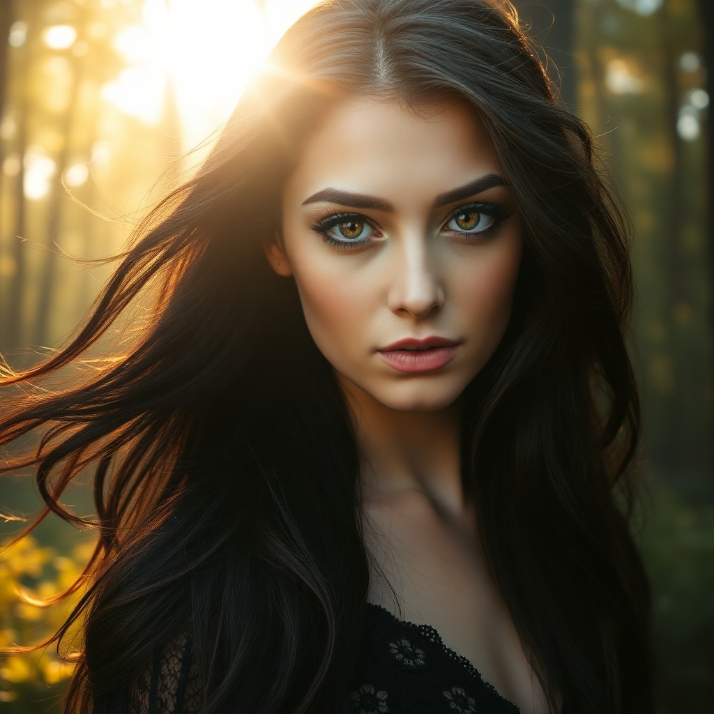 AI generated art for prompt: Imagine a captivating portrait photograph of an Eastern European woman with mesmerizing hazel eyes a