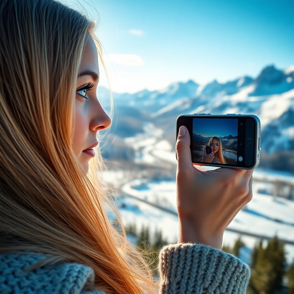 AI generated art for prompt: From an above-the-shoulder perspective, envision a photorealistic portrait of a Slavic woman with pi