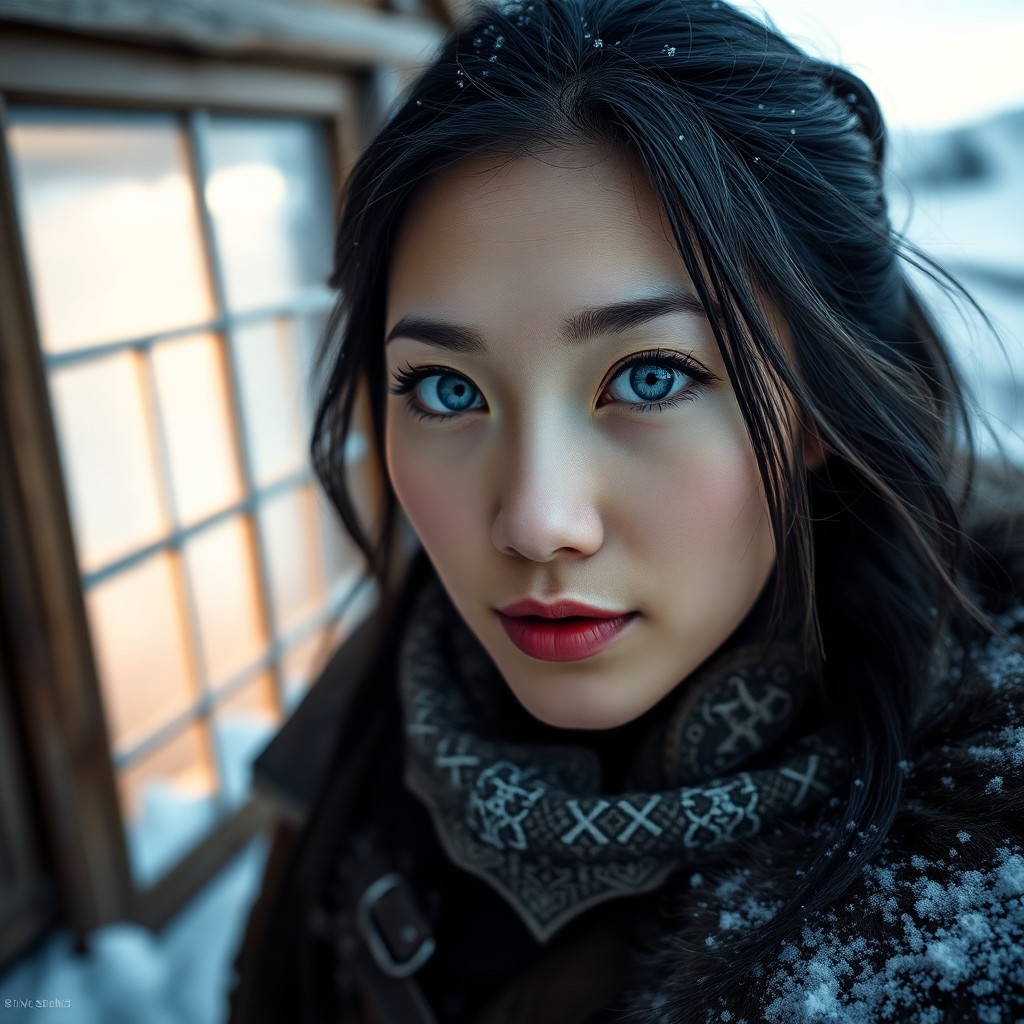 AI generated art for prompt: Envision a photorealistic portrait, captured by a DSLR lens, showcasing an East Asian woman with cap