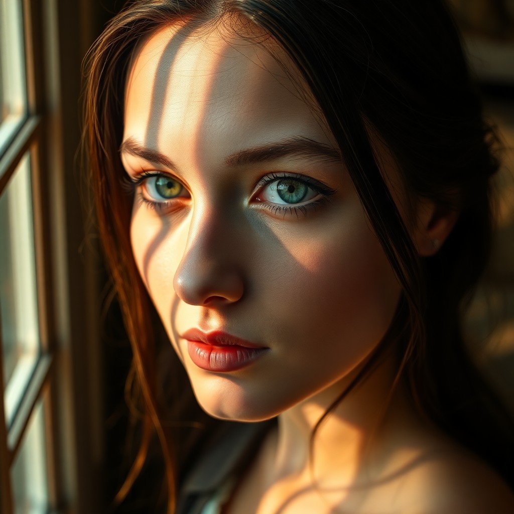 AI generated art for prompt: Imagine a DSLR portrait of an Eastern European woman with piercing emerald eyes and raven hair, her 