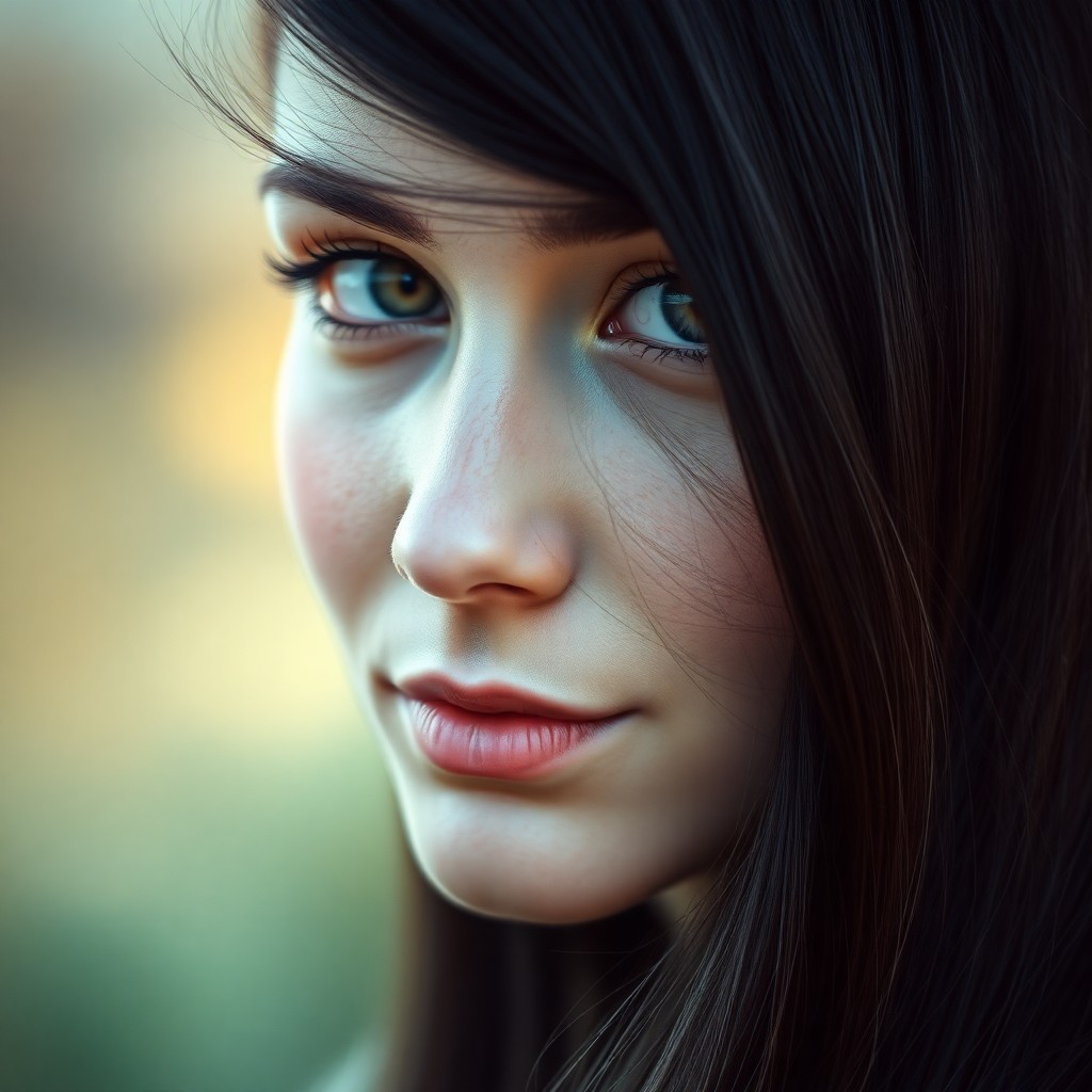 AI generated art for prompt: Imagine a portrait photograph of an Eastern European woman with captivating hazel eyes and long, sle