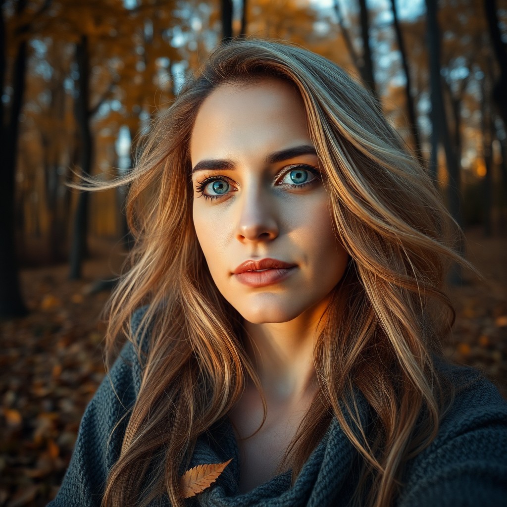 AI generated art for prompt: Photograph a Middle Eastern woman in her forties with striking blue eyes and flowing golden-blonde h