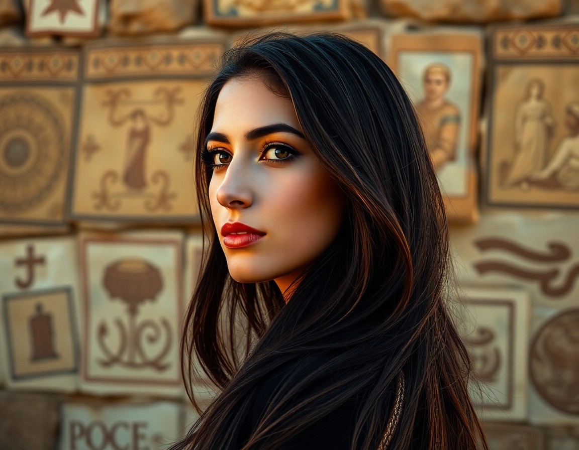 AI generated art for prompt: Visualize a hyperrealistic portrait of a Middle Eastern woman in her early thirties. She has dark, l