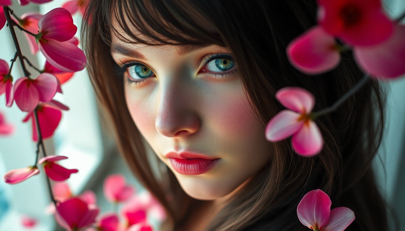 AI generated art for prompt: A photorealistic portrait photograph showcases an Eastern European woman with captivating green eyes