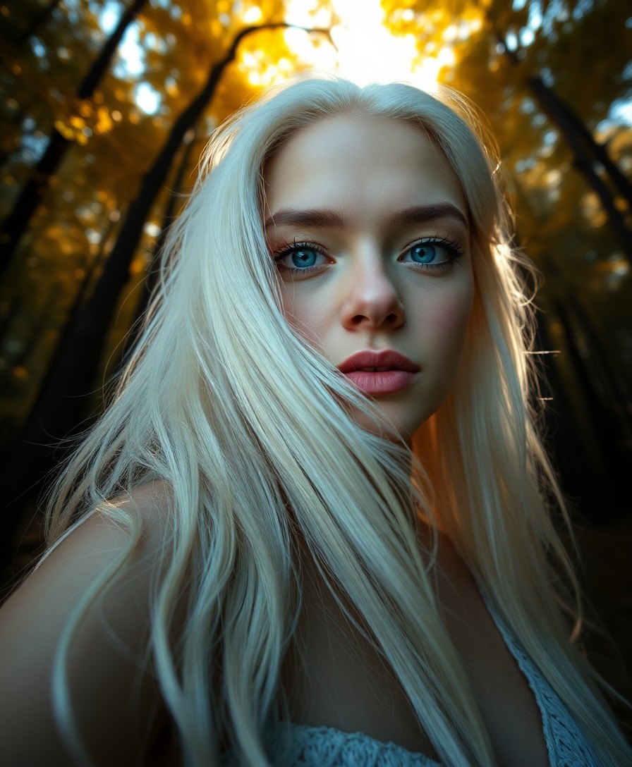 AI generated art for prompt: Imagine a captivating photorealistic portrait of a Pacific Islander woman with intense blue eyes and