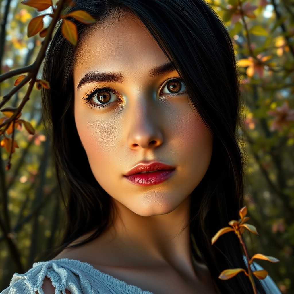 AI generated art for prompt: Imagine a captivating hyperrealistic portrait of an Eastern European woman, aged 35, with striking a