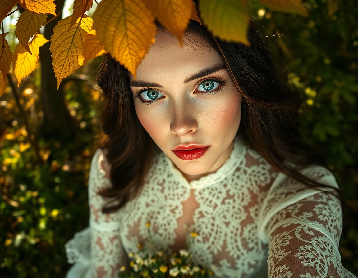 AI generated art for prompt: Imagine a captivating DSLR portrait of a European woman with striking blue eyes and flawless porcela